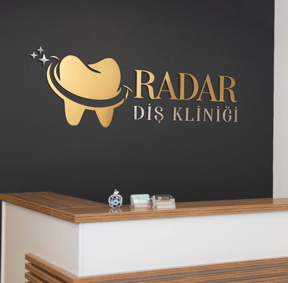 Radar Dent logo on the reception wall